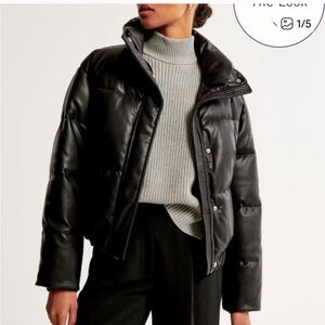 Abercrombie & Fitch Black Vegan Leather Jacket